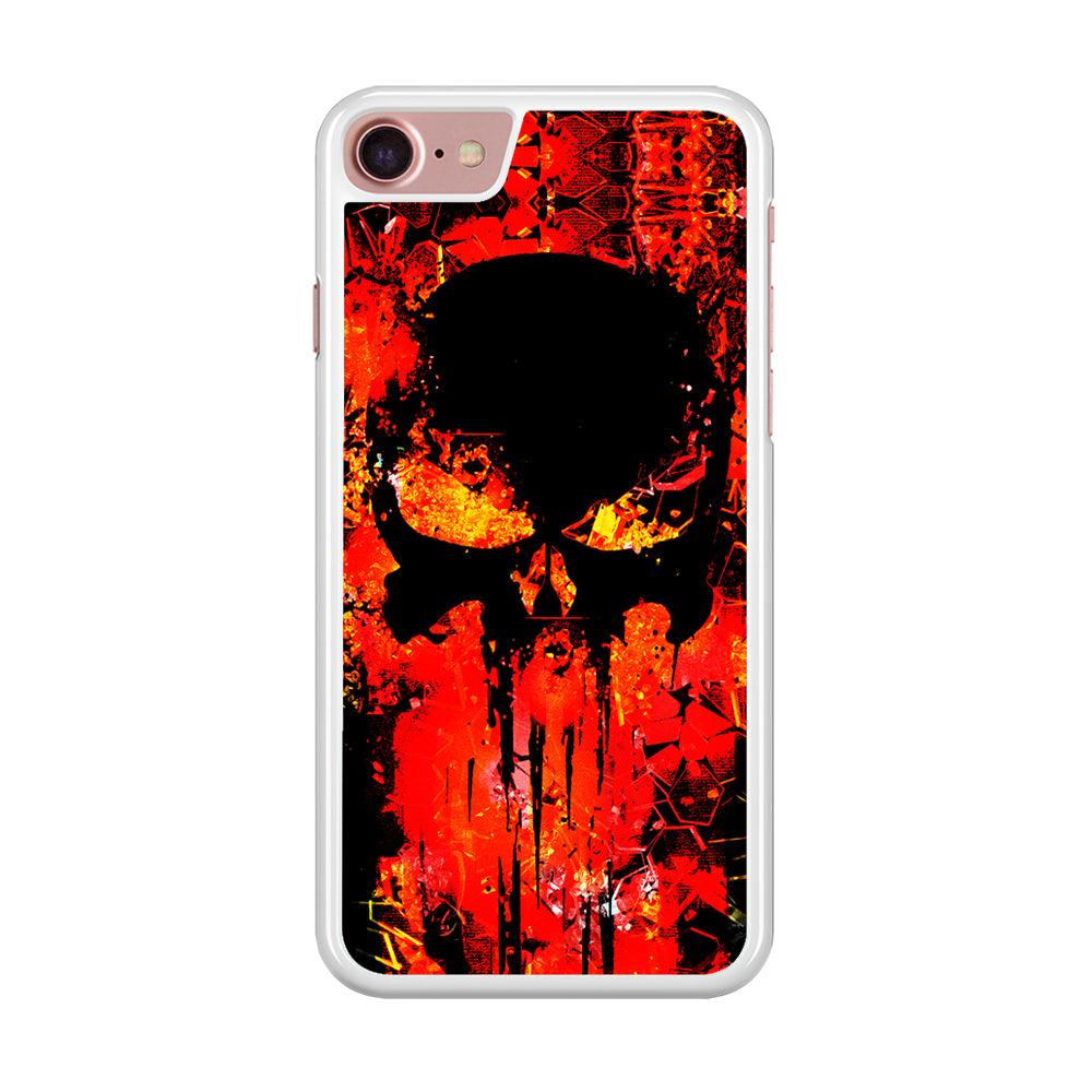 The Punisher Orange Background iPhone SE 2020 Case-Rubber / White (2D Case)-Xtracase