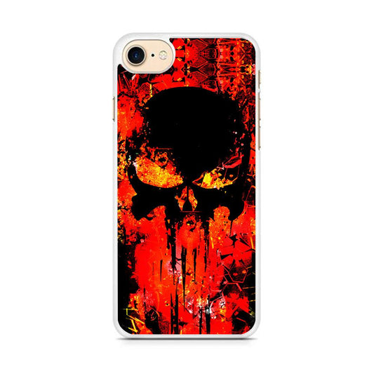 The Punisher Orange Background iPhone 8 Case-Rubber / White (2D Case)-Xtracase