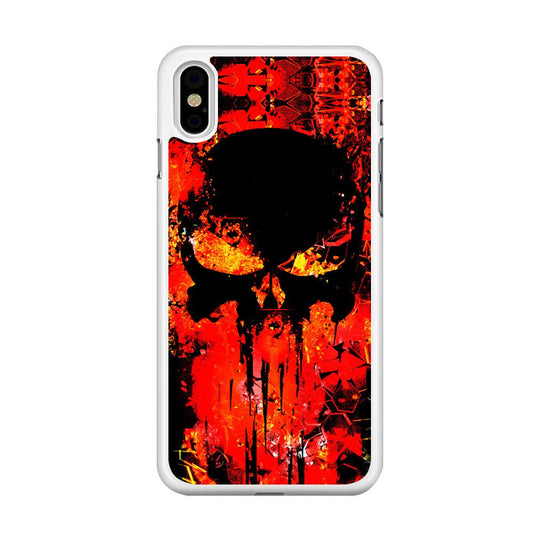 The Punisher Orange Background iPhone X Case-Rubber / White (2D Case)-Xtracase