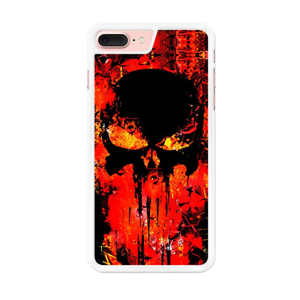 The Punisher Orange Background iPhone 7 Plus Case-Rubber / White (2D Case)-Xtracase
