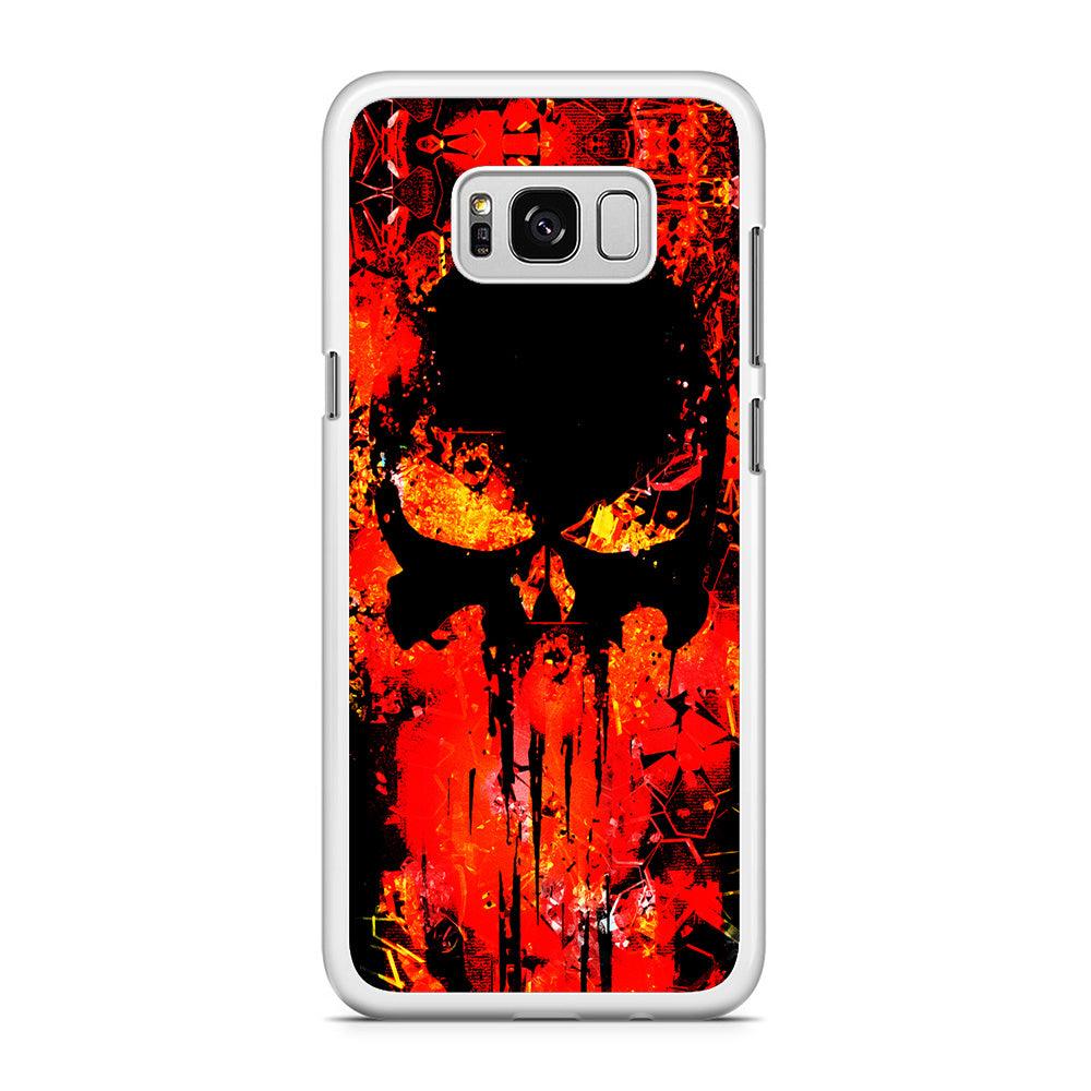 The Punisher Orange Background Samsung Galaxy S8 Case-Rubber / White (2D Case)-Xtracase