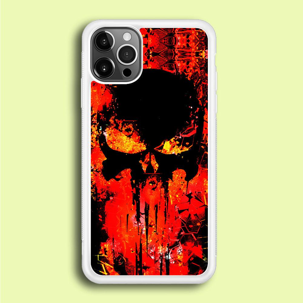 The Punisher Orange Background iPhone 12 Pro Case-Rubber / White (2D Case)-Xtracase