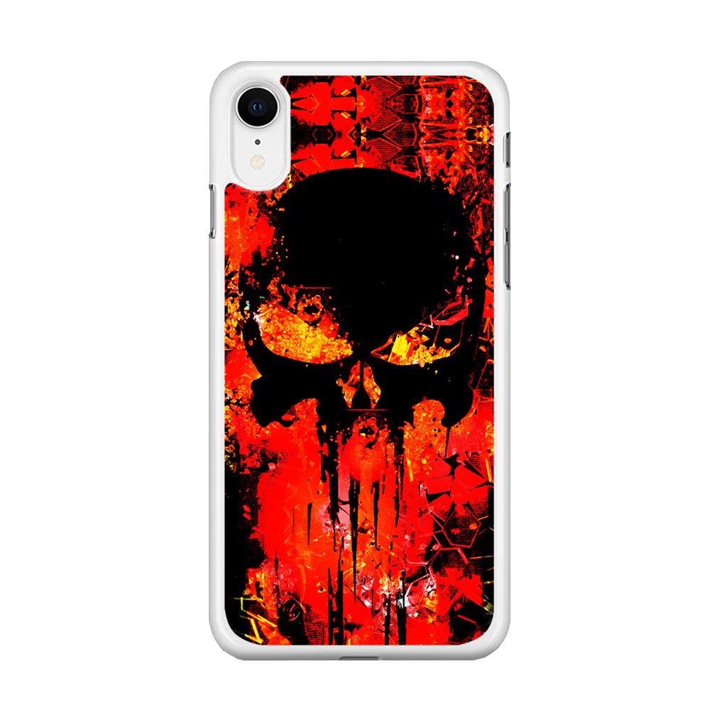 The Punisher Orange Background iPhone XR Case-Rubber / White (2D Case)-Xtracase