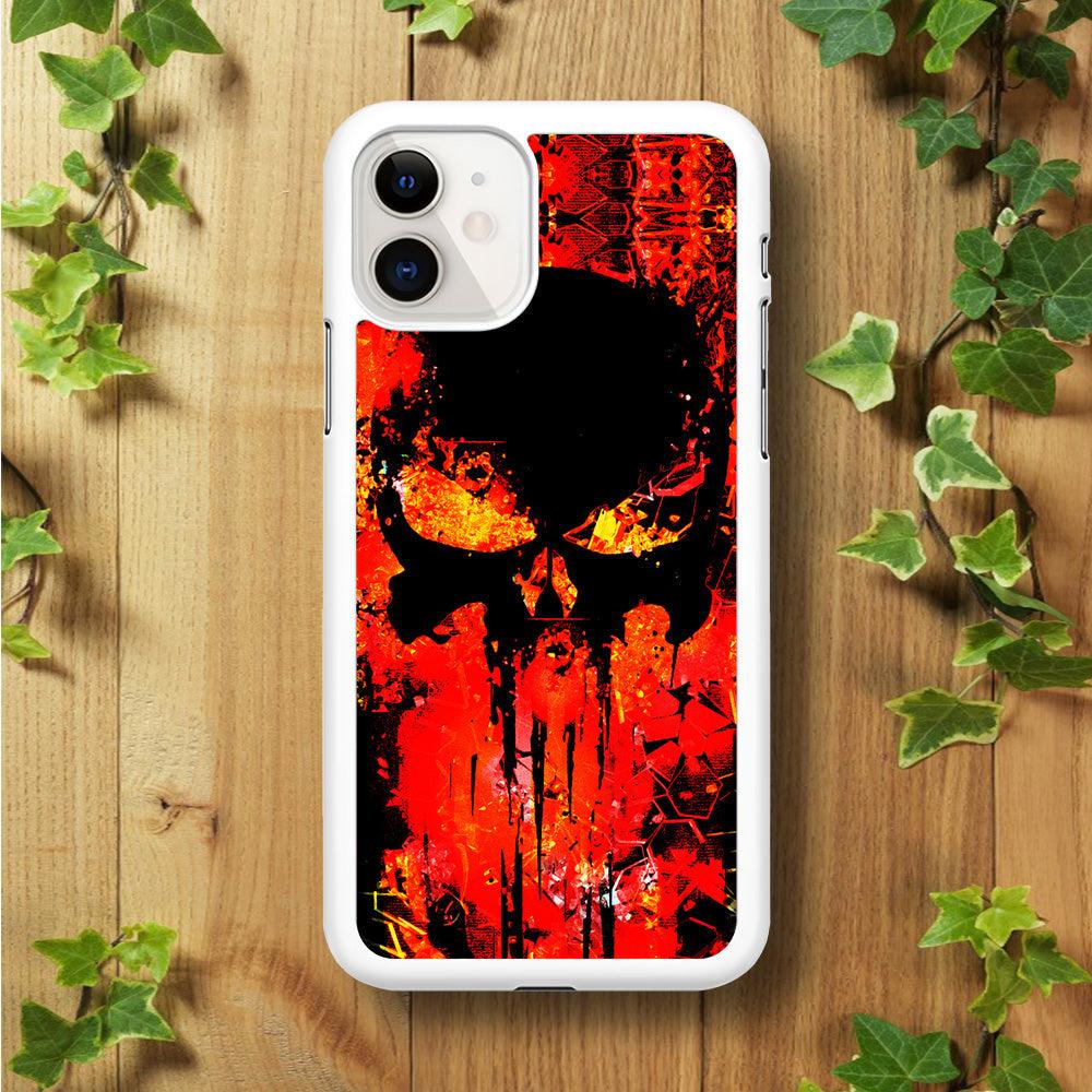 The Punisher Orange Background iPhone 11 Case-Rubber / White (2D Case)-Xtracase