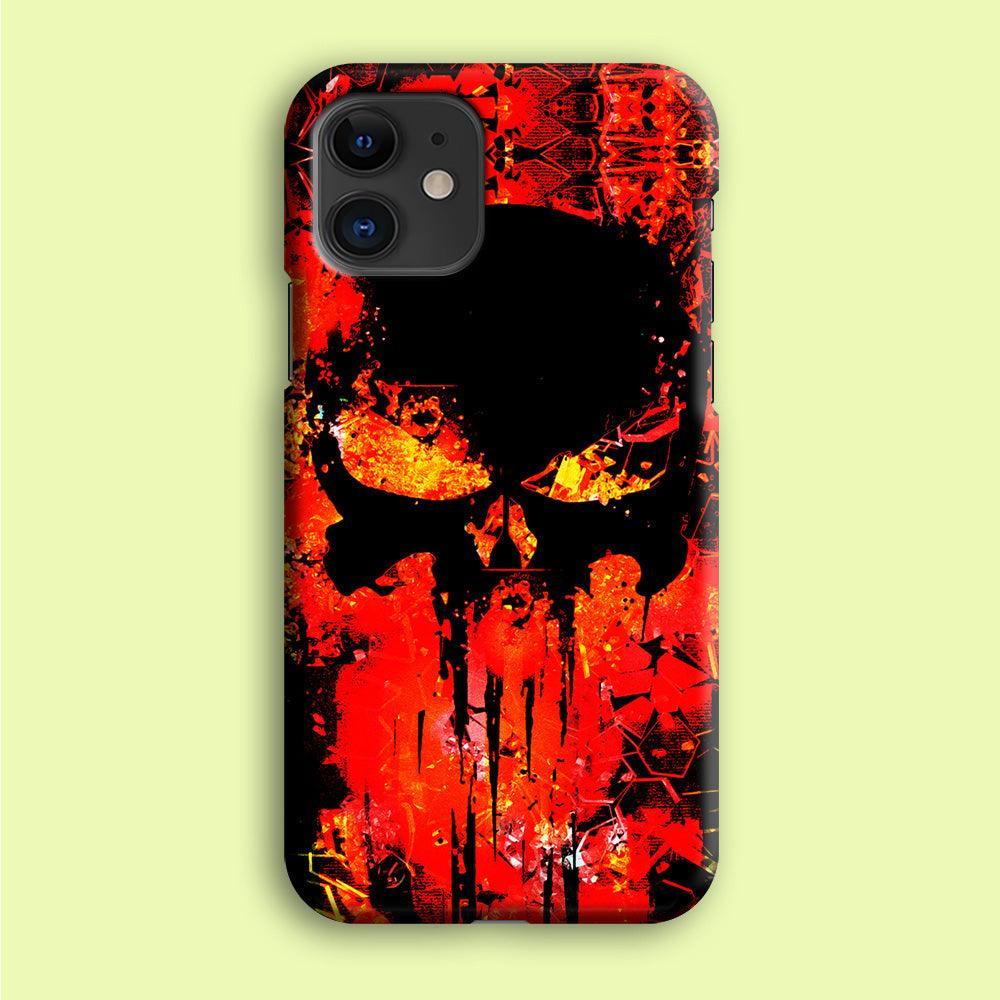 The Punisher Orange Background iPhone 12 Case-Plastic / Full Wrap (3D Case)-Xtracase