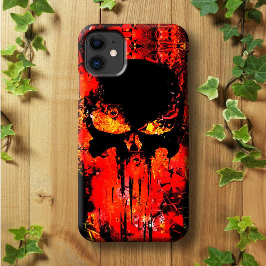The Punisher Orange Background iPhone 11 Case-Plastic / Full Wrap (3D Case)-Xtracase