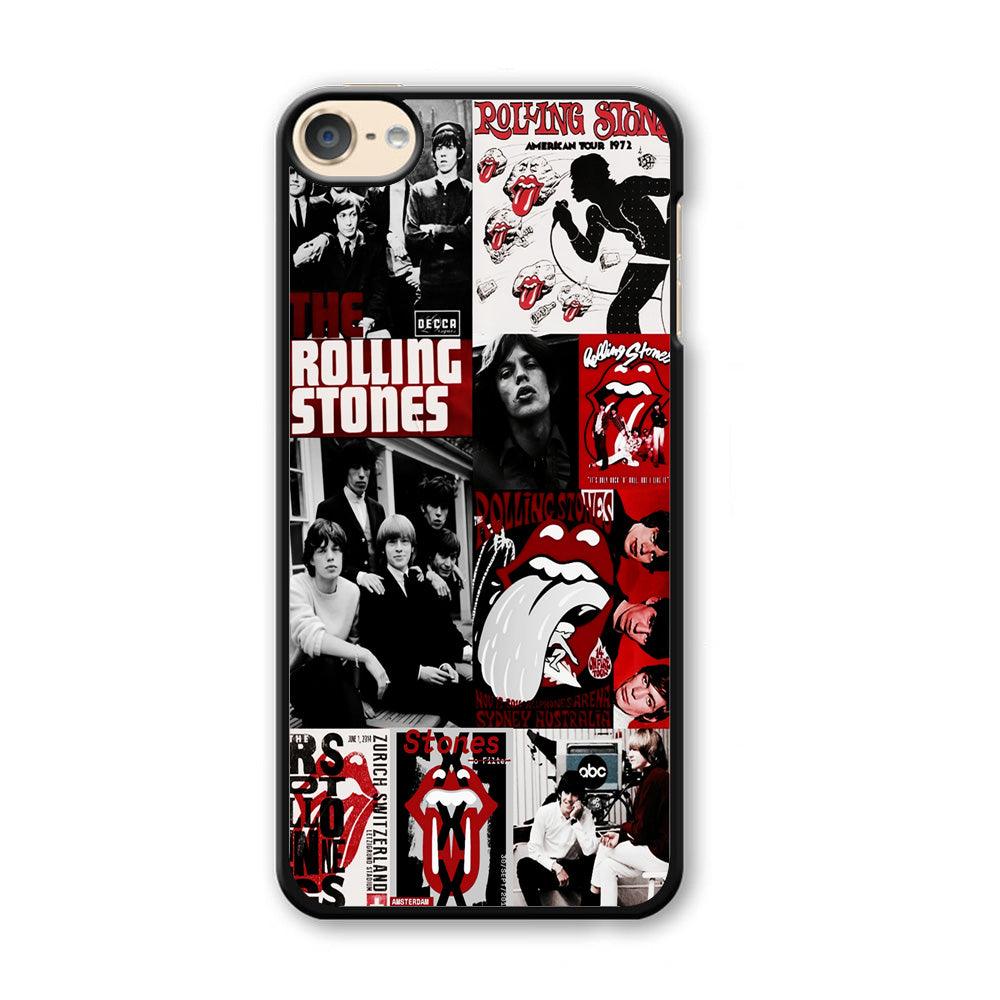 The Rolling Stones Collage iPod Touch 6 Case-Plastic / White (2D Case)-Xtracase