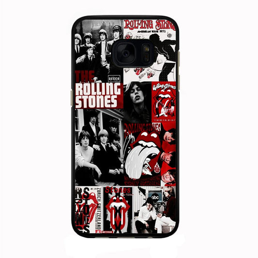The Rolling Stones Collage Samsung Galaxy S7 Case-Rubber / Black (2D Case)-Xtracase