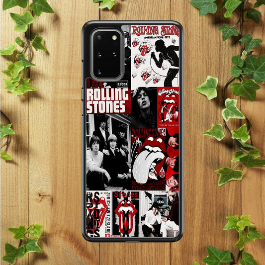 The Rolling Stones Collage Samsung Galaxy S20 Plus Case-Rubber / White (2D Case)-Xtracase
