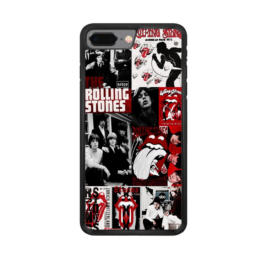 The Rolling Stones Collage iPhone 7 Plus Case-Rubber / Black (2D Case)-Xtracase