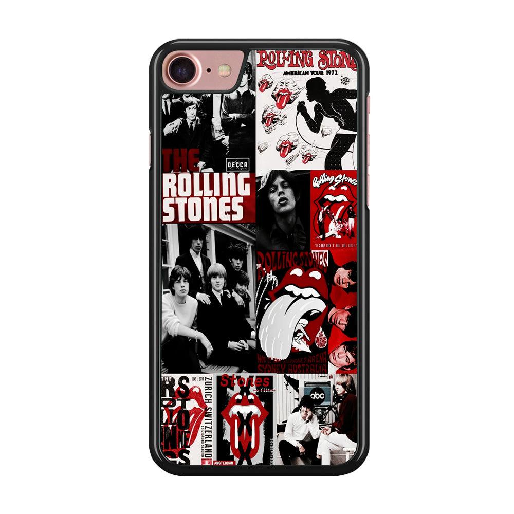The Rolling Stones Collage iPhone 7 Case-Rubber / Black (2D Case)-Xtracase