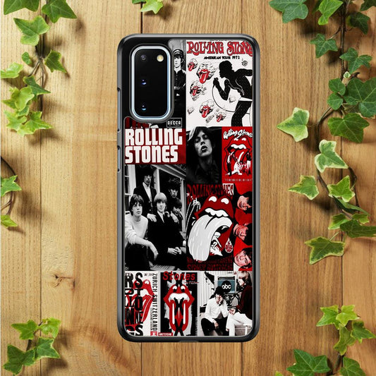 The Rolling Stones Collage Samsung Galaxy S20 Case-Rubber / White (2D Case)-Xtracase