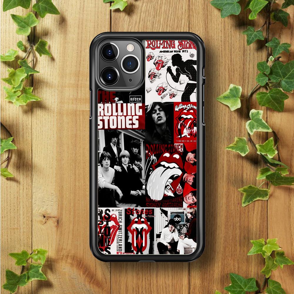 The Rolling Stones Collage iPhone 11 Pro Max Case-Rubber / Black (2D Case)-Xtracase