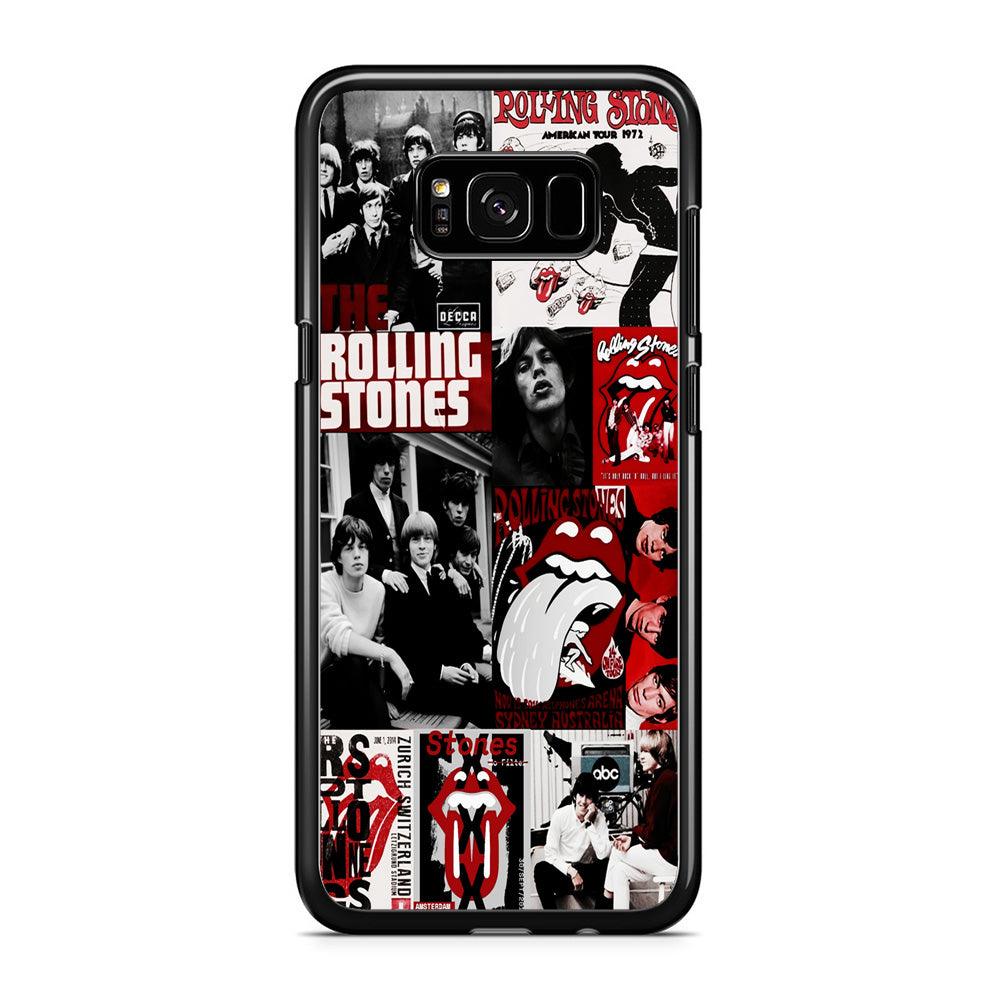 The Rolling Stones Collage Samsung Galaxy S8 Case-Rubber / Black (2D Case)-Xtracase