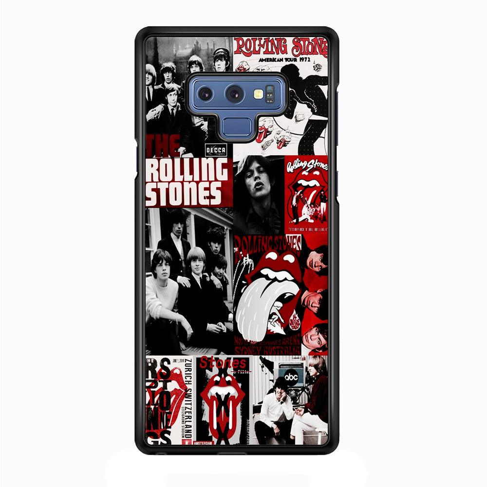 The Rolling Stones Collage Samsung Galaxy Note 9 Case-Rubber / Black (2D Case)-Xtracase