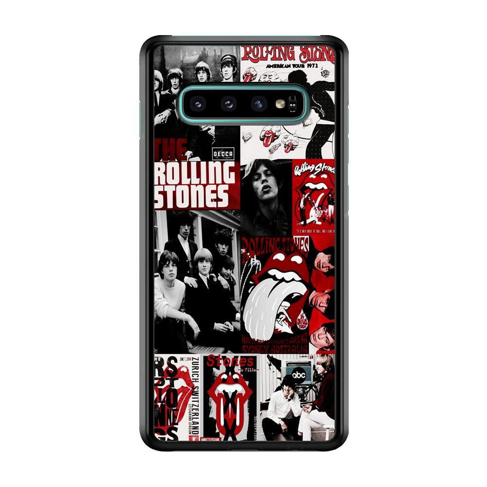 The Rolling Stones Collage Samsung Galaxy S10 Case-Rubber / Black (2D Case)-Xtracase