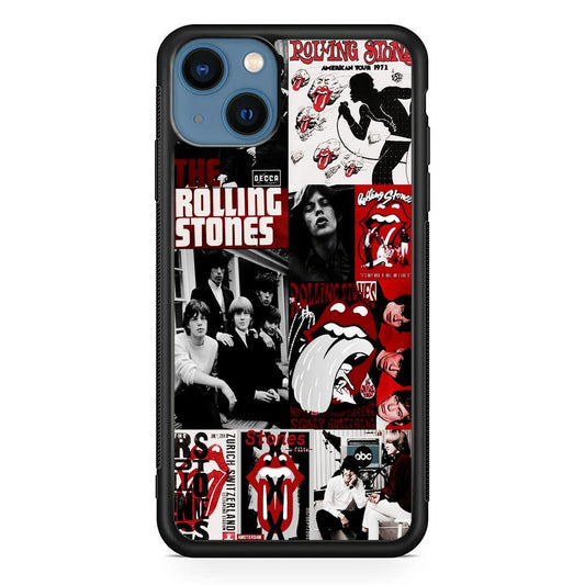 The Rolling Stones Collage iPhone 13 Pro Case-Rubber / Black (2D Case)-Xtracase