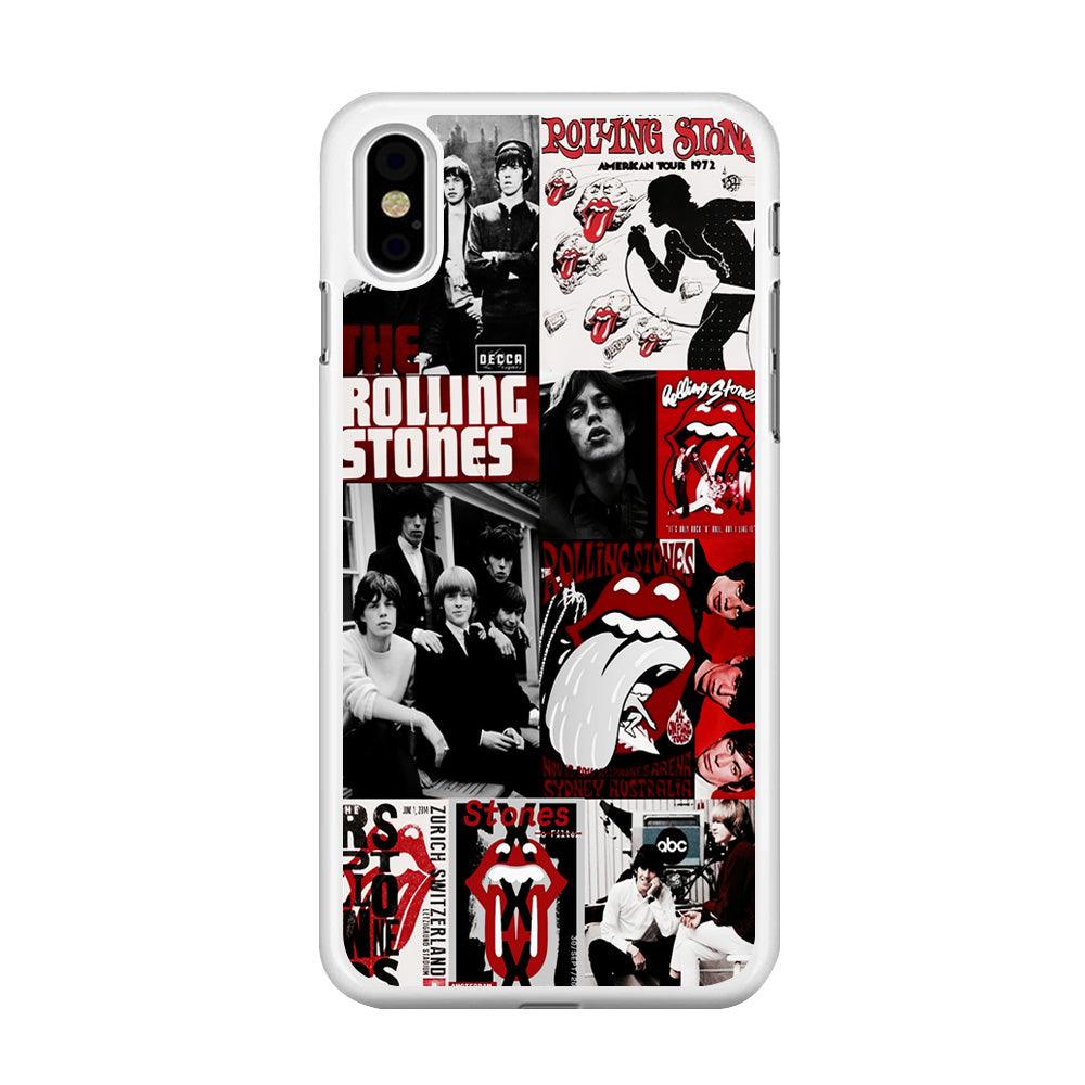 The Rolling Stones Collage iPhone X Case-Rubber / White (2D Case)-Xtracase