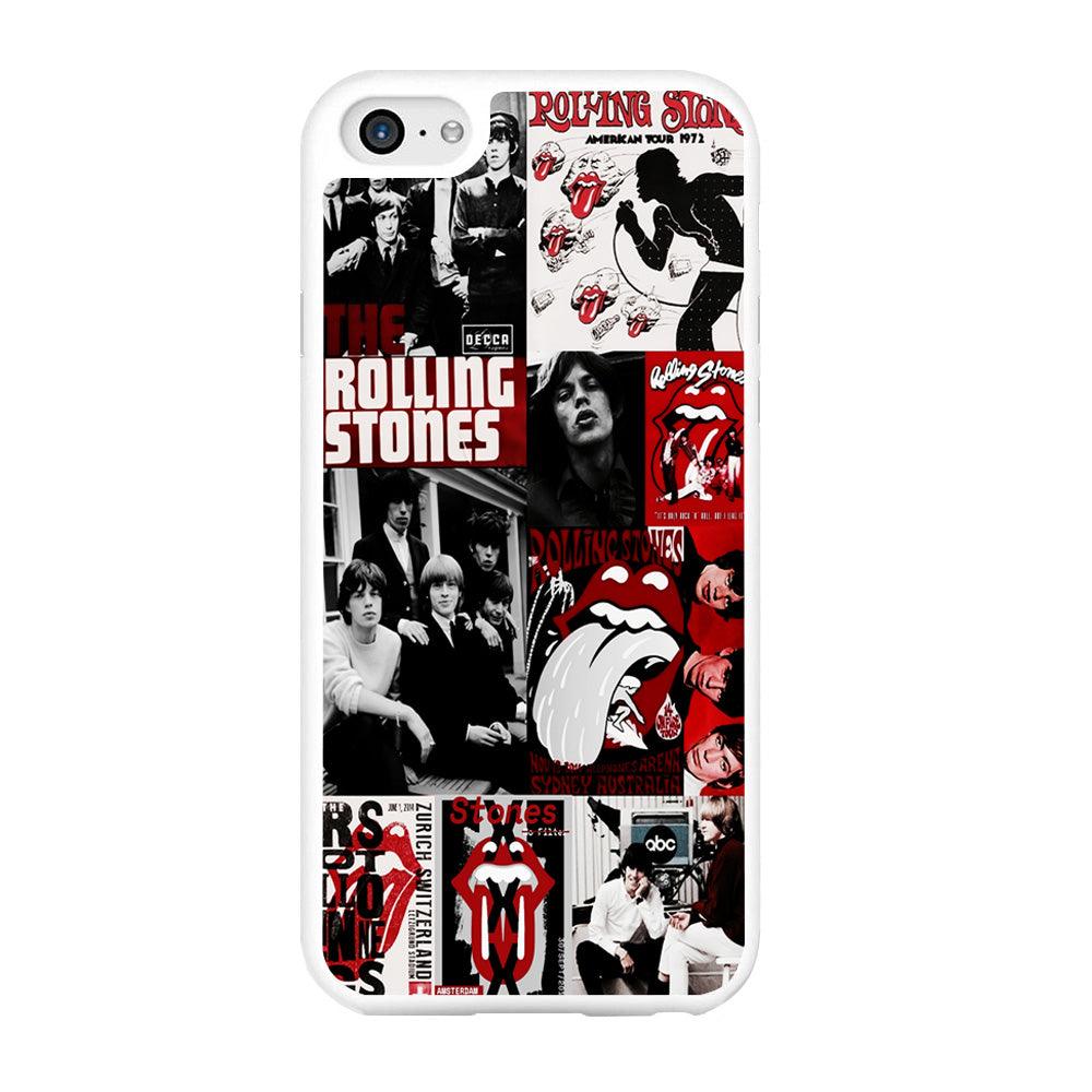 The Rolling Stones Collage iPhone 6 Plus | 6s Plus Case-Rubber / White (2D Case)-Xtracase