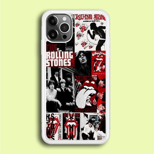 The Rolling Stones Collage iPhone 12 Pro Case-Rubber / White (2D Case)-Xtracase