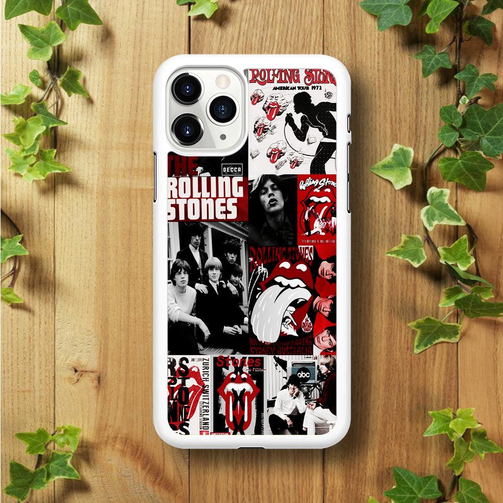 The Rolling Stones Collage iPhone 11 Pro Max Case-Rubber / White (2D Case)-Xtracase