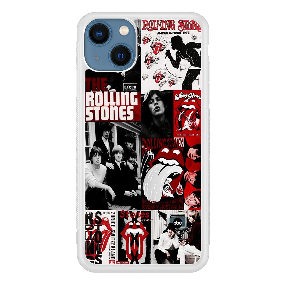 The Rolling Stones Collage iPhone 13 Case-Rubber / White (2D Case)-Xtracase