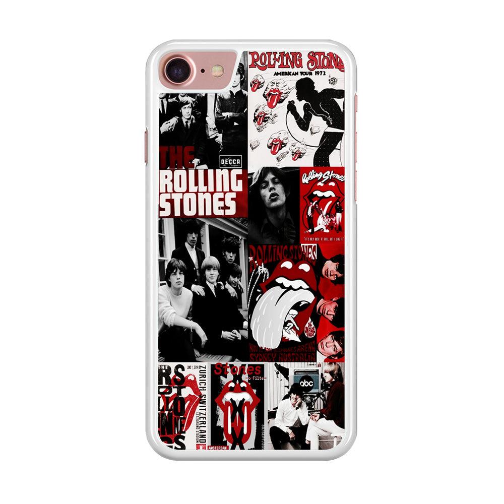 The Rolling Stones Collage iPhone 7 Case-Rubber / White (2D Case)-Xtracase