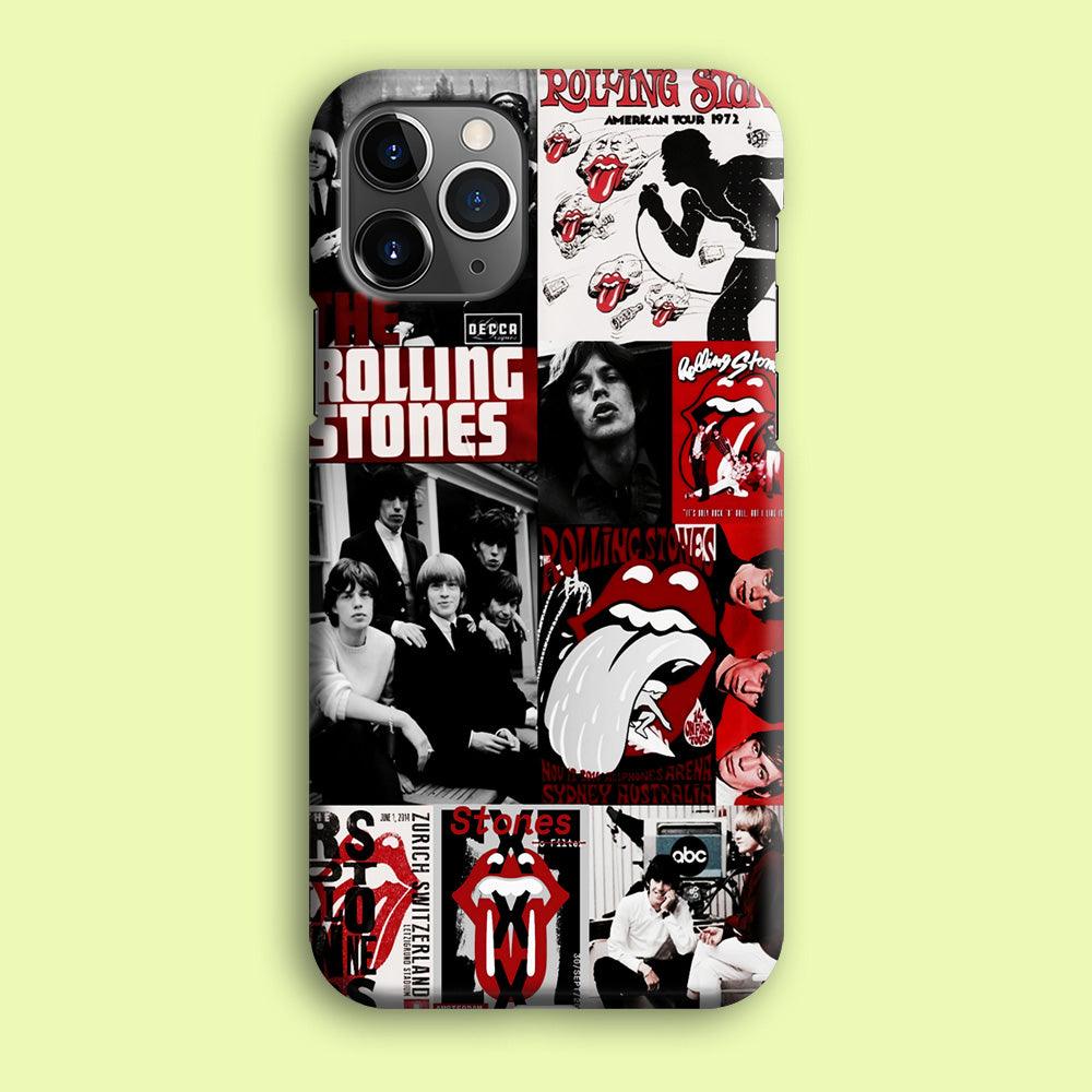 The Rolling Stones Collage iPhone 12 Pro Case-Plastic / Full Wrap (3D Case)-Xtracase