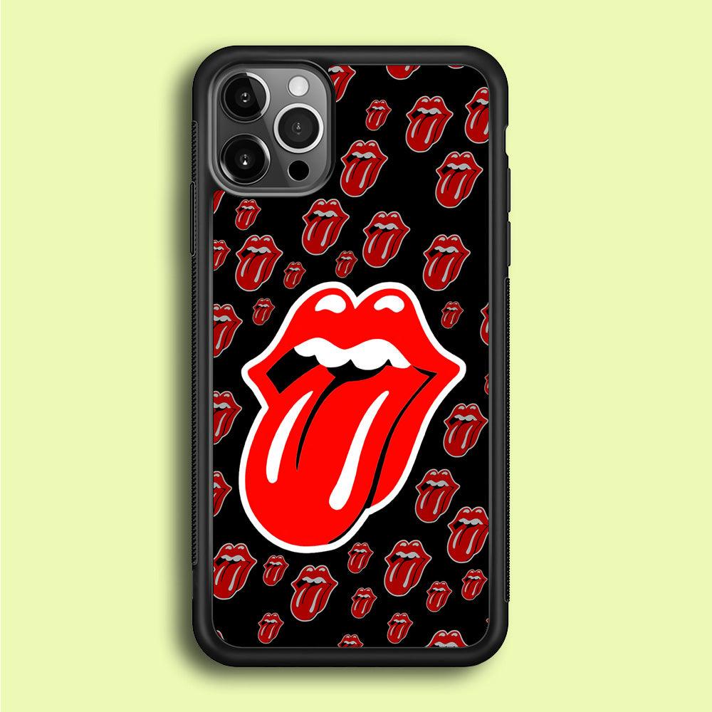 The Rolling Stones Logo iPhone 12 Pro Case-Rubber / Black (2D Case)-Xtracase