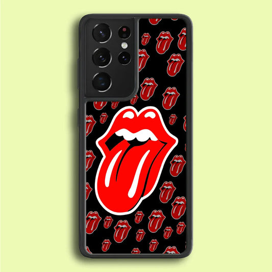 The Rolling Stones Logo Samsung Galaxy S25 Ultra Case-Rubber / Black (2D Case)-Xtracase