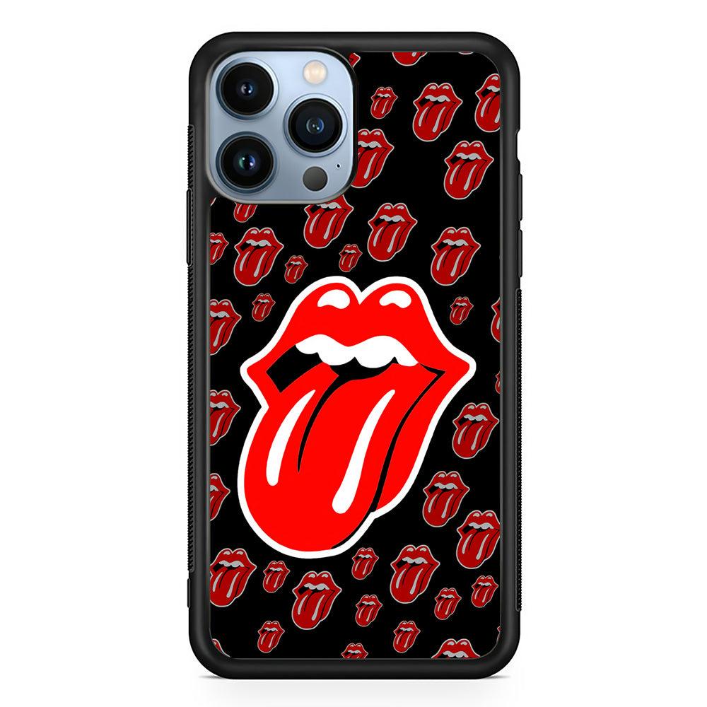 The Rolling Stones Logo iPhone 13 Pro Max Case-Rubber / Black (2D Case)-Xtracase