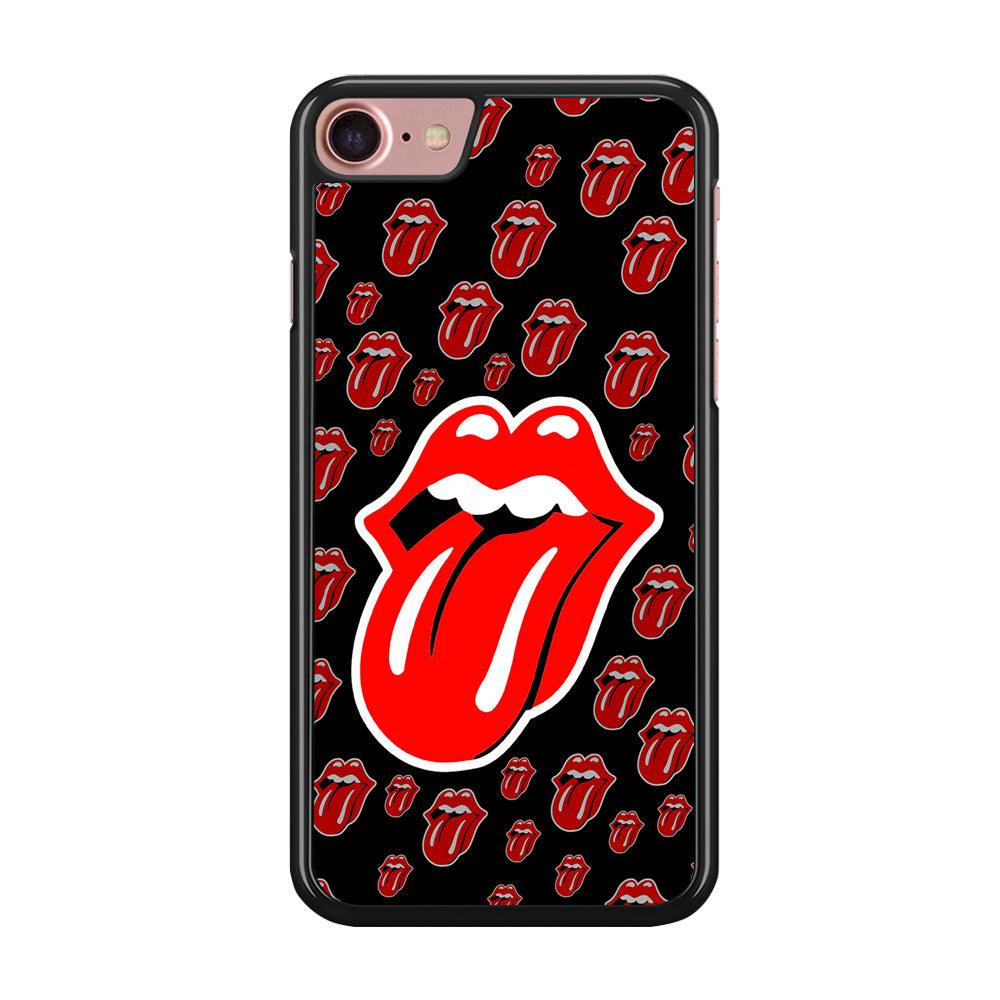 The Rolling Stones Logo iPhone 7 Case-Rubber / Black (2D Case)-Xtracase