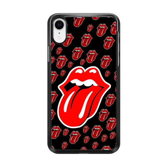 The Rolling Stones Logo iPhone XR Case-Rubber / Black (2D Case)-Xtracase