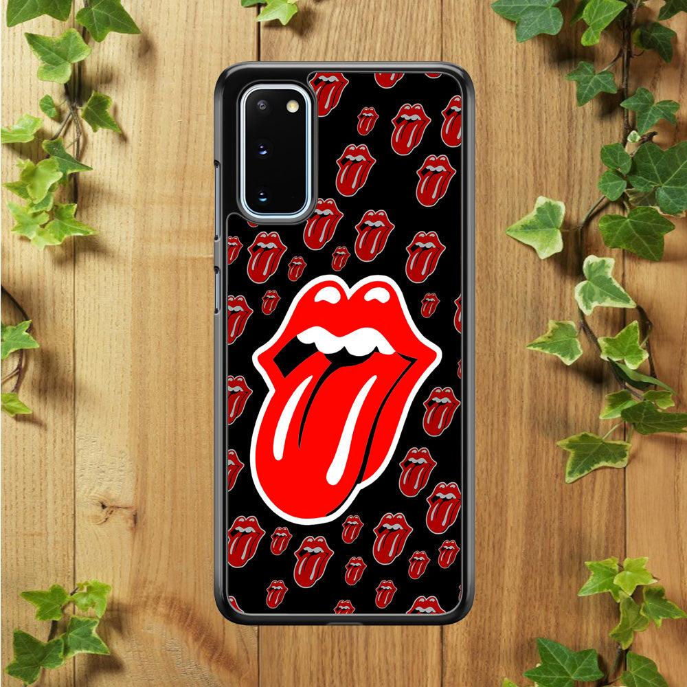 The Rolling Stones Logo Samsung Galaxy S20 Case-Rubber / Black (2D Case)-Xtracase