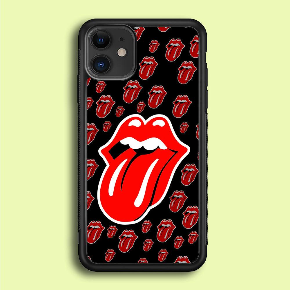 The Rolling Stones Logo iPhone 12 Mini Case-Rubber / Black (2D Case)-Xtracase