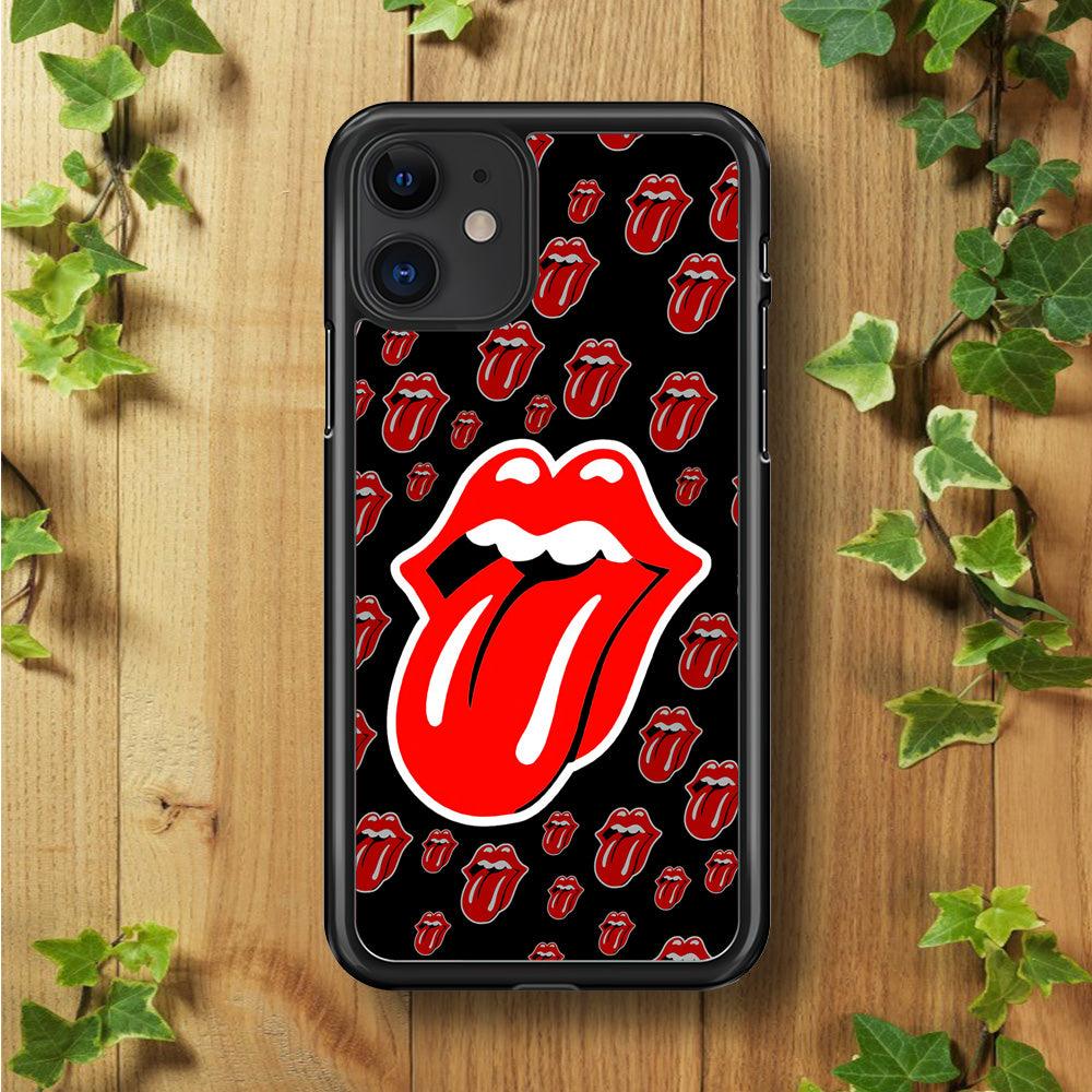 The Rolling Stones Logo iPhone 11 Case-Rubber / Black (2D Case)-Xtracase