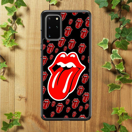 The Rolling Stones Logo Samsung Galaxy S20 Plus Case-Rubber / Black (2D Case)-Xtracase
