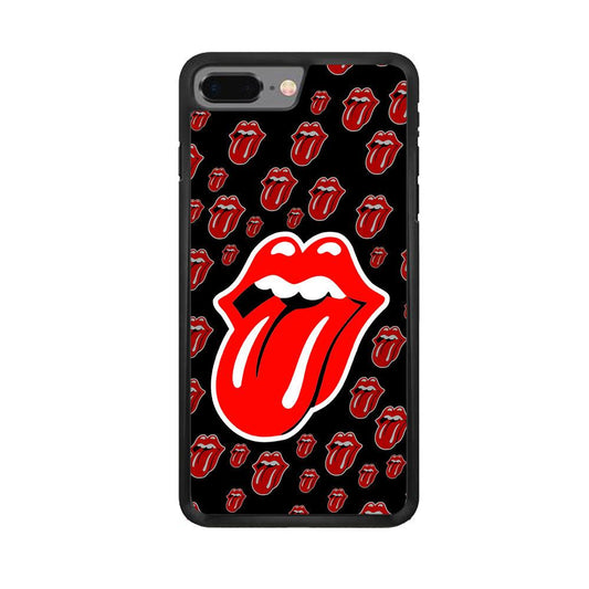 The Rolling Stones Logo iPhone 8 Plus Case-Rubber / Black (2D Case)-Xtracase