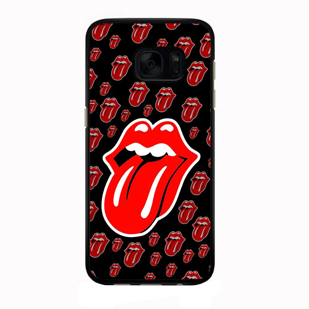 The Rolling Stones Logo Samsung Galaxy S7 Case-Rubber / Black (2D Case)-Xtracase