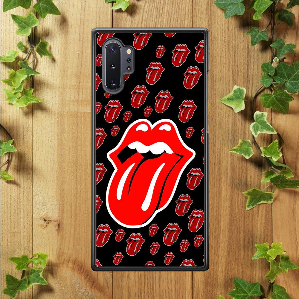 The Rolling Stones Logo Samsung Galaxy Note 10 Plus Case-Rubber / Black (2D Case)-Xtracase
