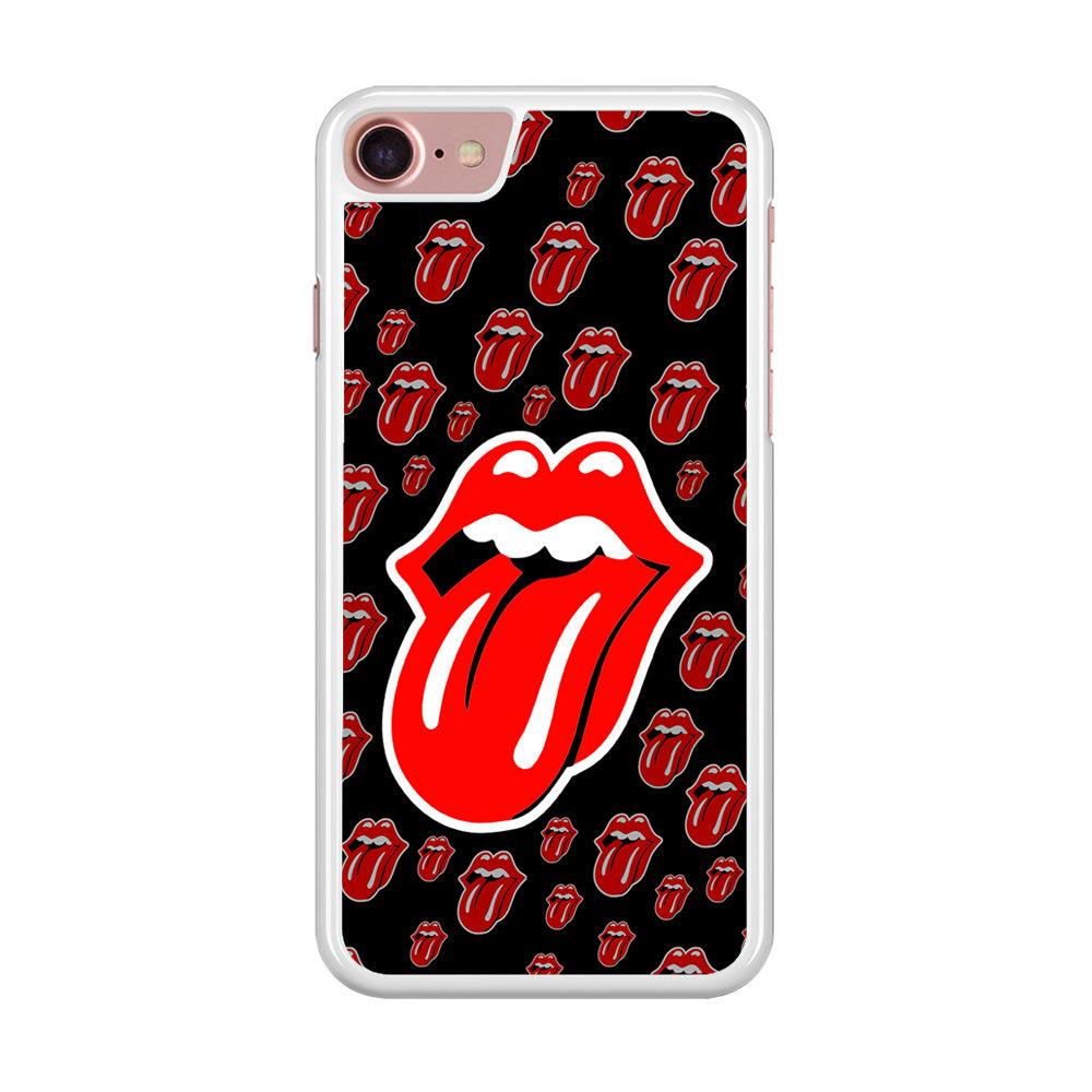 The Rolling Stones Logo iPhone 7 Case-Rubber / White (2D Case)-Xtracase