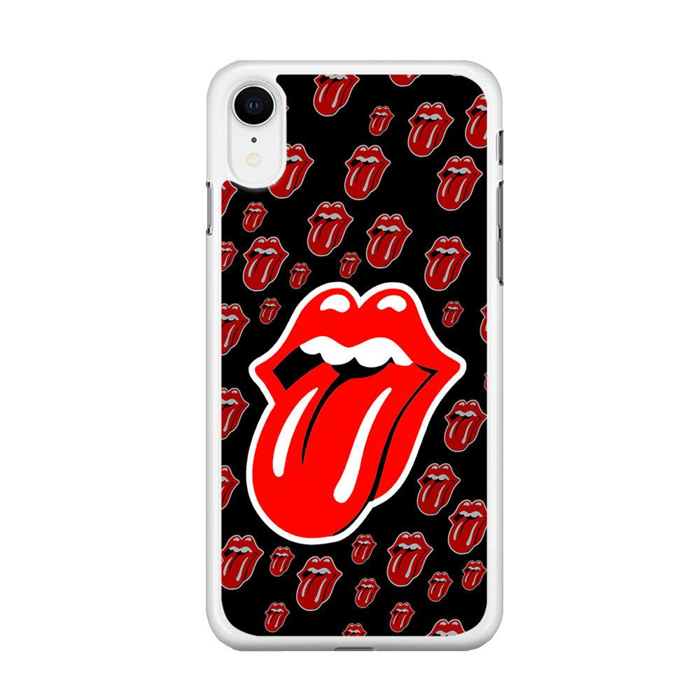The Rolling Stones Logo iPhone XR Case-Rubber / White (2D Case)-Xtracase