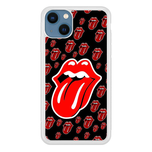 The Rolling Stones Logo iPhone 13 Pro Case-Rubber / White (2D Case)-Xtracase