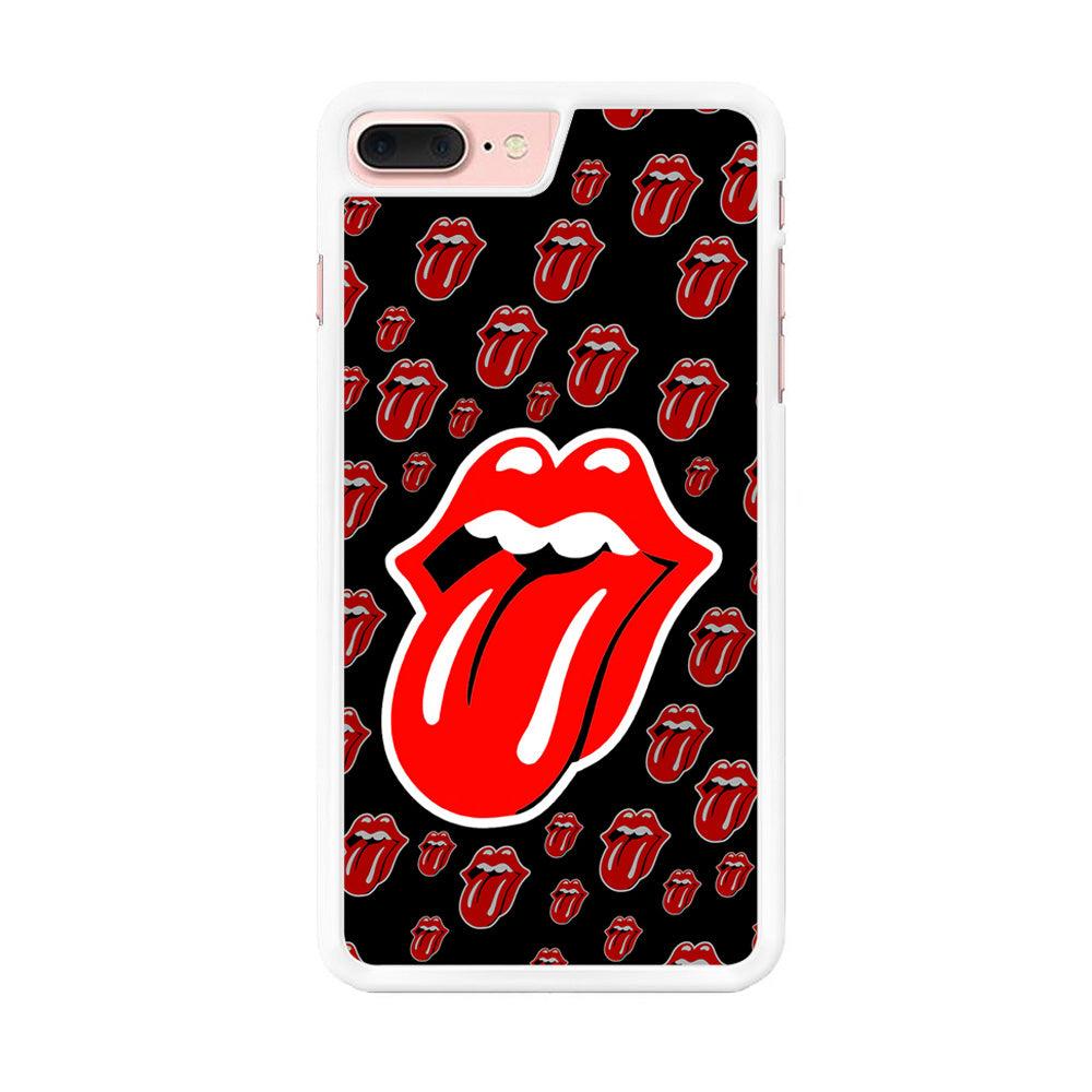 The Rolling Stones Logo iPhone 7 Plus Case-Rubber / White (2D Case)-Xtracase
