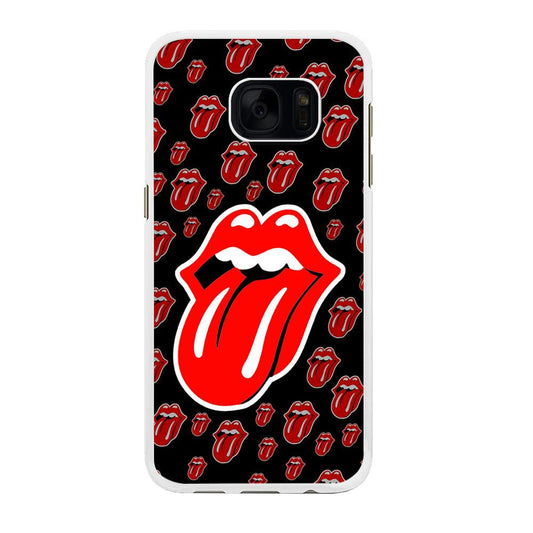 The Rolling Stones Logo Samsung Galaxy S7 Case-Rubber / White (2D Case)-Xtracase