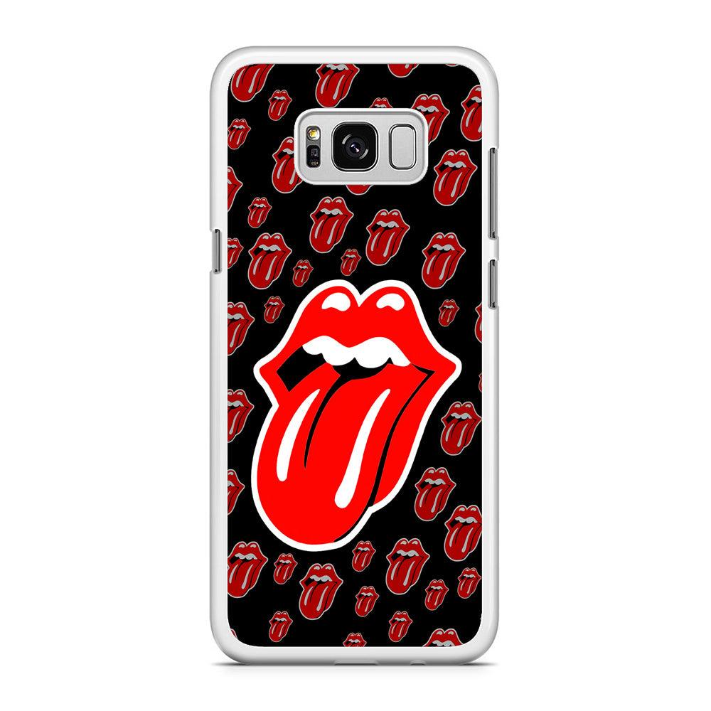 The Rolling Stones Logo Samsung Galaxy S8 Case-Rubber / White (2D Case)-Xtracase