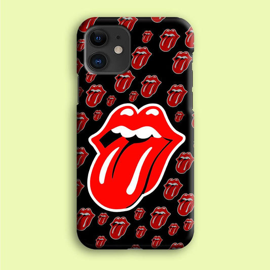 The Rolling Stones Logo iPhone 12 Case-Plastic / Full Wrap (3D Case)-Xtracase