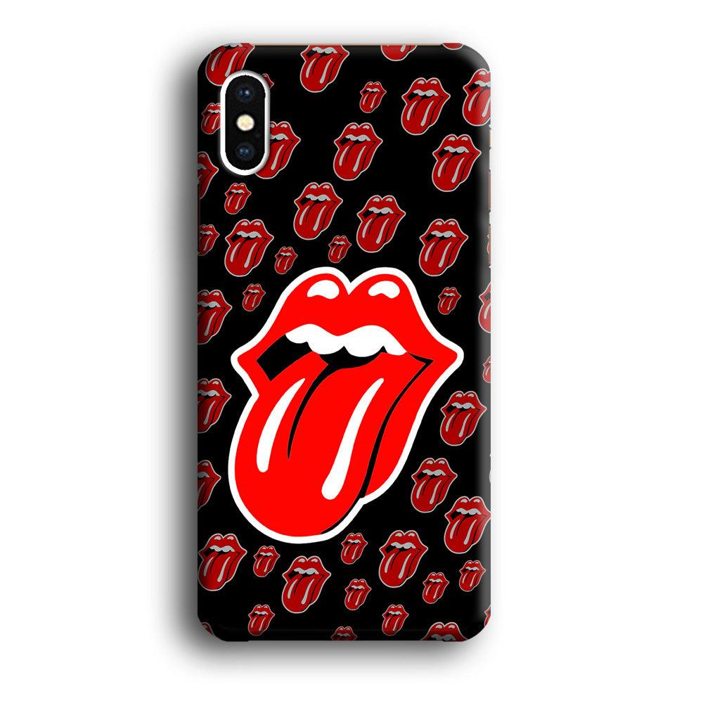 The Rolling Stones Logo iPhone X Case-Plastic / Full Wrap (3D Case)-Xtracase