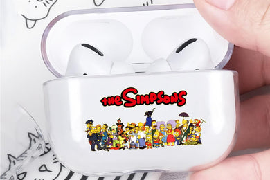 The Simpsons All Character Hard Plastic Protective Clear Case Cover For Apple Airpod Pro