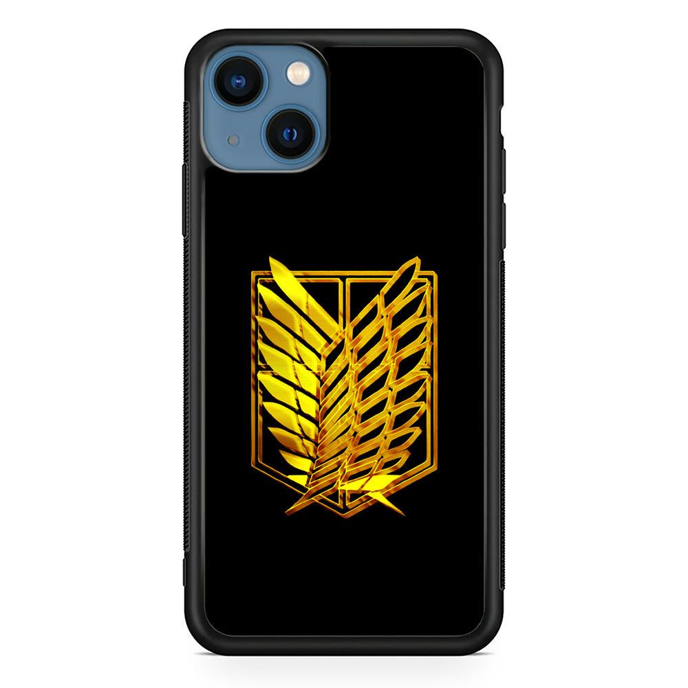 The Survey Corps Gold iPhone 13 Mini Case-Rubber / Black (2D Case)-Xtracase